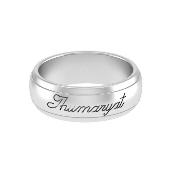 Stainless Steel Laser-ethced Script Ring - Image 3