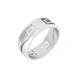 Stainless Steel Laser-cut Greek Eternity Ring