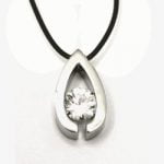 Urban-chic CZ Diamond Tension-set Teardrop Necklace - Image 2