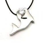 Urban-chic CZ Diamond Tension-set Dolphin Necklace - Image 2