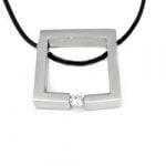Urban-chic CZ Diamond Tension-set Square Necklace - Image 2