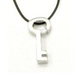 Urban-chic CZ Diamond Tension-set Key Necklace - Image 2
