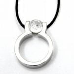 Urban-chic Cz Diamond Tension-set Ring Necklace - Image 2
