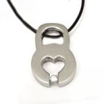 Urban-chic CZ Diamond Tension-set Stylish Padlock Necklace - Image 2