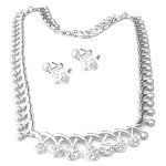 Baroque Rhinestone Accented Choker Necklace Set - Image 2