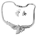 Retro Gold Choker Necklace and Earrings Set - Image 2