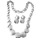 Art Deco Diamond Accented Gold Choker Necklace and Earrings Set - Image 2