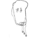 Edwardian Diamond Accented Gold Choker Necklace and Earrings Set - Image 2