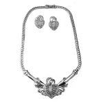 Mid-Century Diamond Accented Gold Choker Necklace and Earrings Set - Image 2