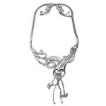 Edwardian Diamond Accented Gold Choker Necklace and Earrings Set — LNE323-27 - Image 2