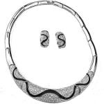 Art Deco Gold Choker Enamel Necklace Set - Image 2